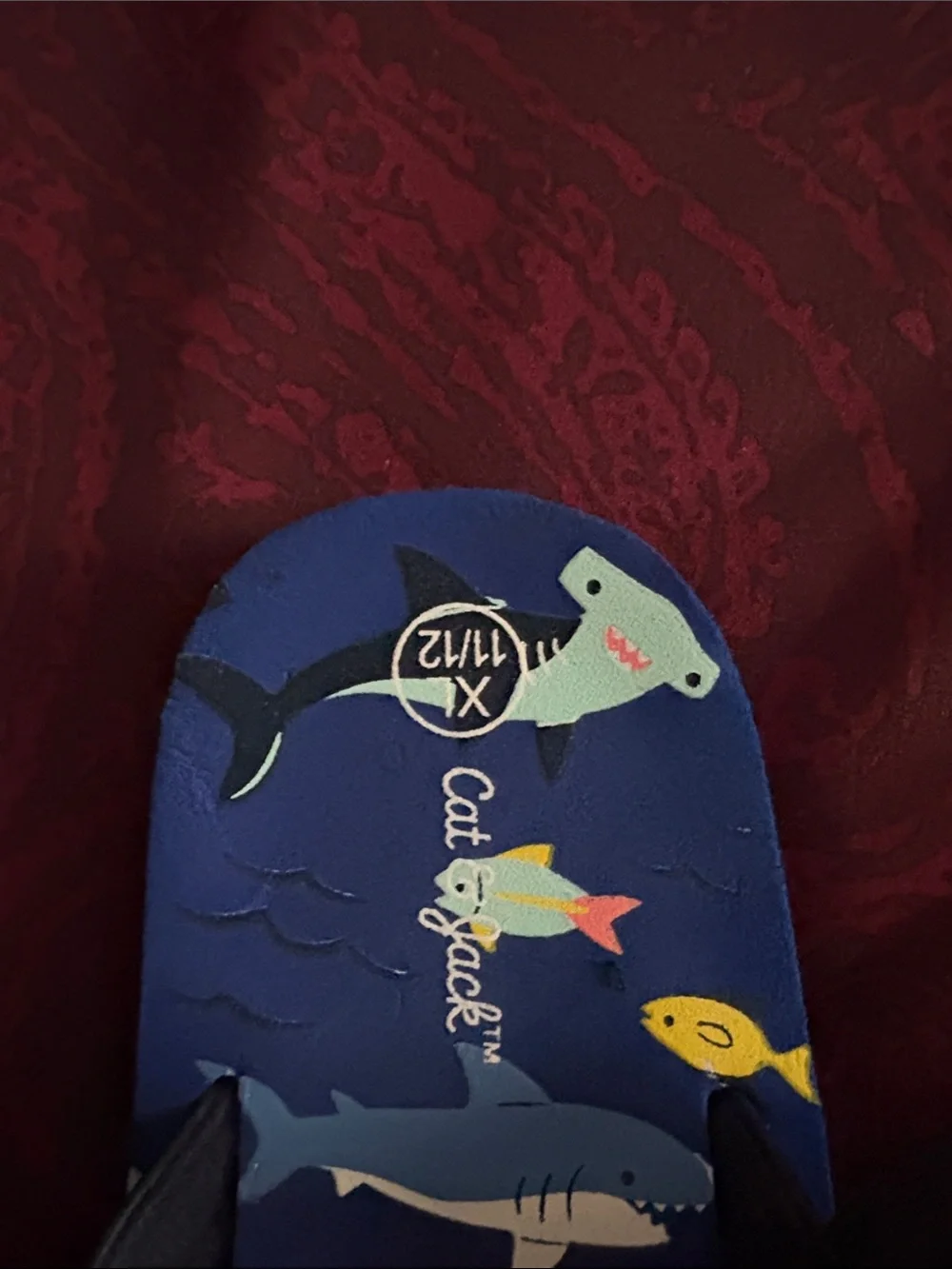 Cat & Jack Navy Blue Shark Print Flip Flops for Kids